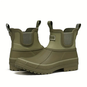 Custom Logo Waterproof Short Rubber Boots Wellies Rain Gumboots Anti Slip Unisex Midi Tube Rain Shoes Ankle Rubber Rain Boots
