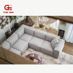 New Design Nordic Floor Sectional Sofa Home Furniture Living Room Upholstered Compressed Sofa