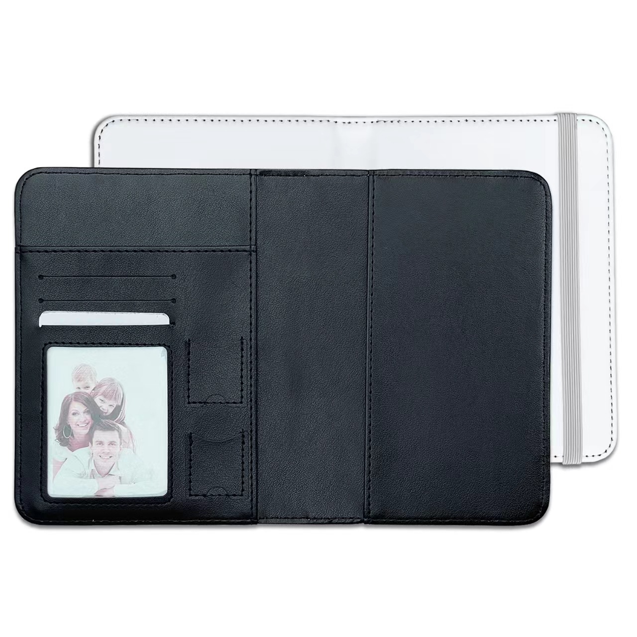 Yiwu Jiashi Home Textile Co., Ltd. Unisex PU Leather Passport Cover Business Card Holder DIY Photo Printing Sublimation Blank Fashion Style Open Closure Type Short