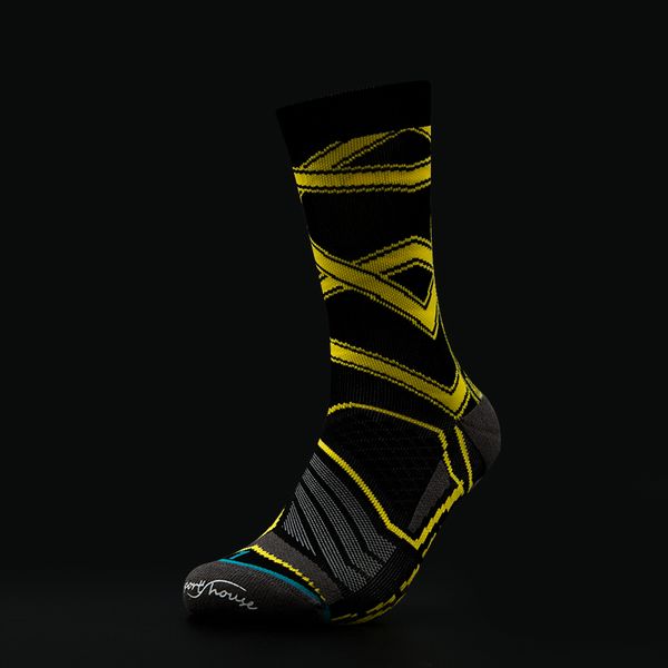 Novel Glow In The Dark Night Safety Warning Cycling Running Glitter Reflective Men Socks