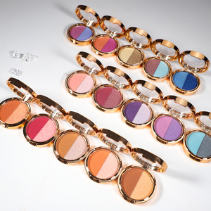 Custom logo pressed powder eyeshadow palette compact powder private label long lasting waterproof vegan makeup eyeshadow palette