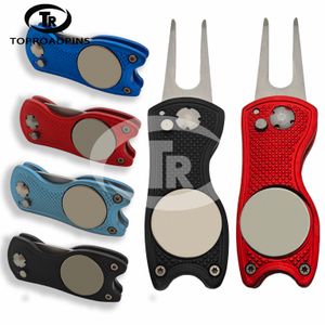 OEM Brand High Grade Switch Blade Golf Divot Tool Golf Accessory Letterpress Printed Divot Tool
