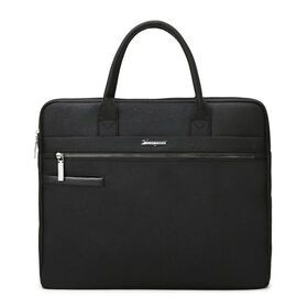 Factory Custom Logo Men Vegan Leather Black Business Office Lawyer Student Attache Case Lock Laptop Briefcase