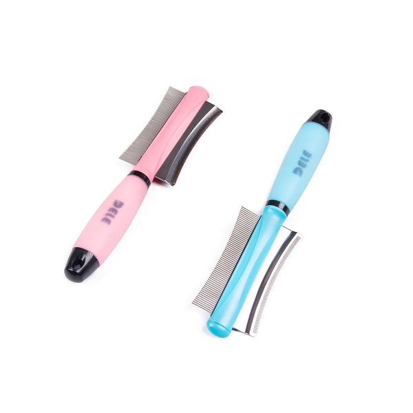 Wholesale 2 in 1 Pet Grooming Deshedding and Dematting Stainless Steel Brush Dog Hair Brush for Dog And Cat
