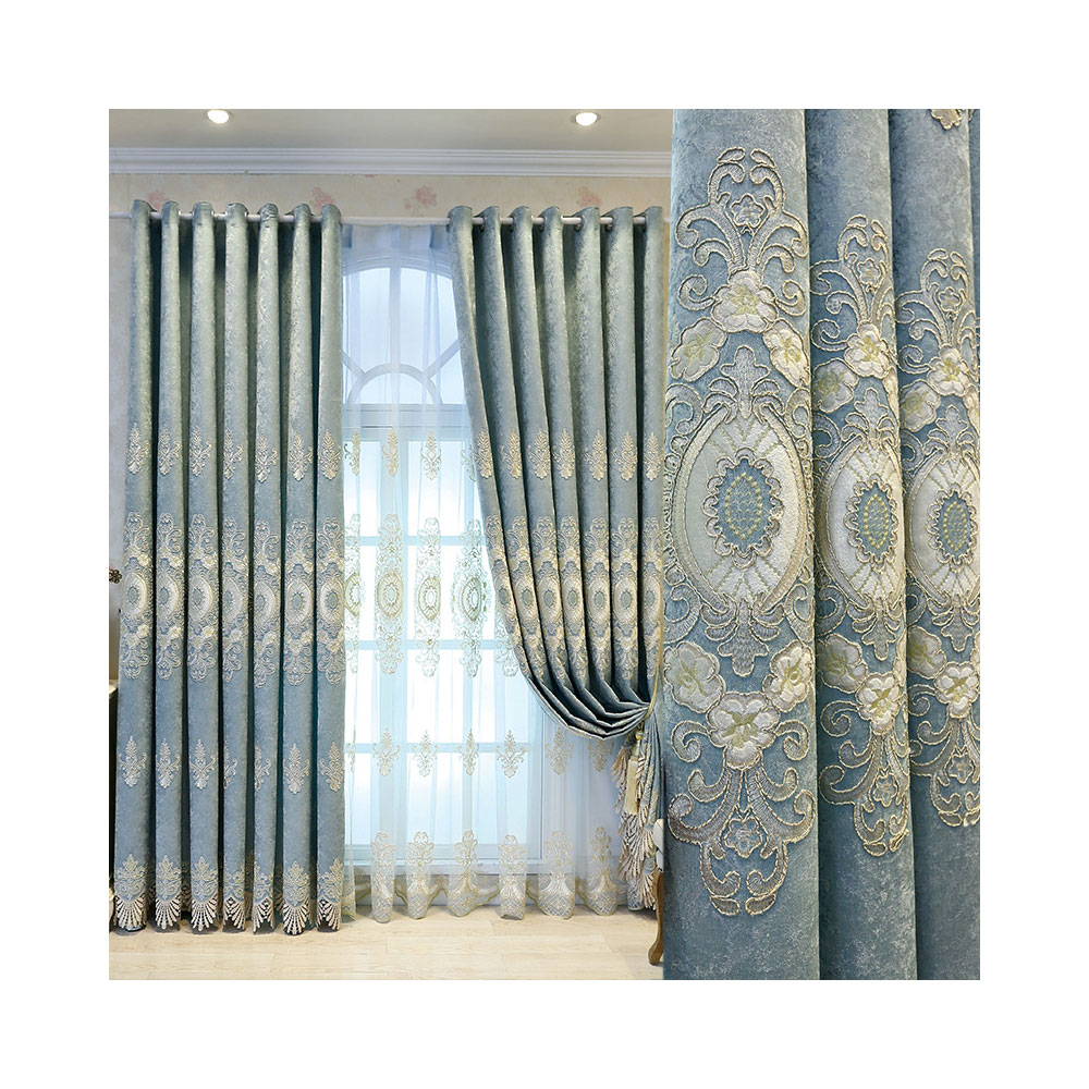 Zhuji Jinrui Knitting Textile Co., Ltd. Quarto European Style embroidered Blackout House Home Curtains For Bedroom and living room
