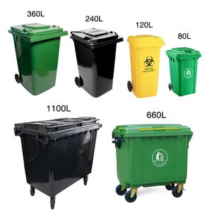 13 Gallon 50L 120L Outdoor Recycle Wholesale Plastic Trash Cans Waste Garbage Bins With Wheels Dustbin