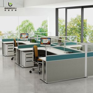 High Quality Office Furniture 2 4 6 Persons Modular Cubical Workstation Desk 120 Degree Staff Office Workstation Desk