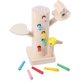 Eurolucky Magnetic Woodpecker Catching Insects Toys Hand Eye Training Children's Montessori Educational Wooden Toys
