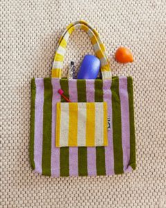 Custom Printed Pattern Terrycloth tote bag Toweling Colorful Shoulder beach shopping tote Bag