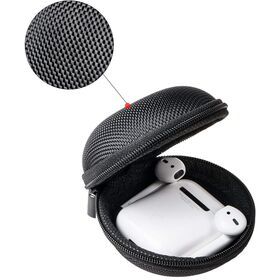 Custom Original Factory Logo Portable Earbud EVA Durable Earphone Case Pouch Wholesale Black Eva Storage Earphone Case Bag For
