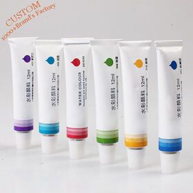 Custom Acrylic Oil Paint Pen Empty Packaging Pigment Watercolors Water Color Painted Aluminum Squeeze Metal Tube 20 100 Ml 200Ml