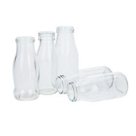 Wholesale Popular 250ml 350ml Mini Glass Jar Bottle Juice Milk Tea Glass Bottle Clear transparent Glass BottlePopular