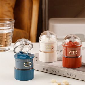Custom Logo Portable Travel Small Plastic Multifunction Pill Crasher Pill Storage Box