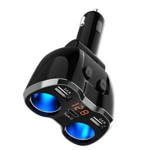 C46 cigarette lighter plug truck charging car cigarette lighter splitter 12v dual usb charger with cigarette lighter socket