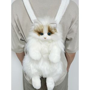 Wholesale Adorable Lifelike Ragdoll Cat Plush Backpack Stuffed Animal toys for Kids and Cat Lovers as gift