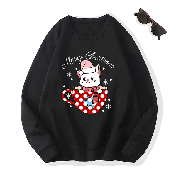 2024 New Christmas series print crew neck sweatshirt American High quality Graphic womens sweatshirt factory price sweatshirt