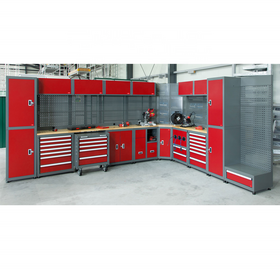Metal Steel Rolling Garage Series Storage Combination Tools Cabinet Workbench For Tools Storage Factory