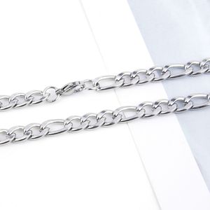 Wholesale Factory 5Mm High Quality 18K Gold Plated Titanium Steel Figaro Chain Necklace Gold Stainless Steel With Cross