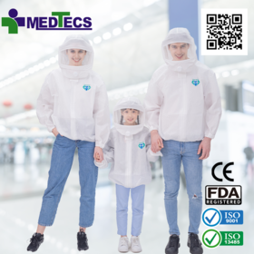 Oversea Exhibition Face and Body Lightweight PPE Coverall Hazmat Jacket for Men