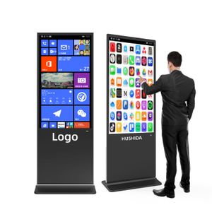HUSHIDA Best Selling Smart Kiosk Vertical LCD Advertising Display Digital Signages Totem Floor Standing Touch Screen