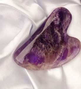 Luxury Amethyst gua sha natural purple stone crystal facial body massager guasha skin care tools