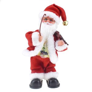 Creative Funny Belly Lamp Playing Violin Santa Claus Electric Toys Christmas Gifts