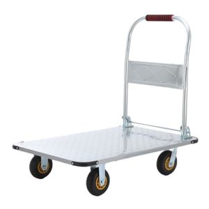 OEM 6-Inches Black Rubber Heavy Duty Steel Cart Industrial Extra-Thick Platform Structure Hand Carts