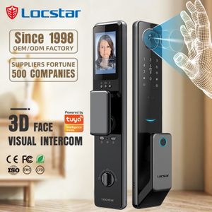 Locstar New Serrure Intelligente Wifi Digital Knob Fingerprint Intercom Palm Vein Palmprint Smart Lock With Facial Recognition