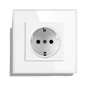XUGUANG Manufacturer EU German Crystal Tempered Glass Panel wall Sockets 16A Power Electric Plug Wall Light Switch Outlet Socket