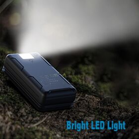Solar Power Bank With LED Flashlight, hand shaking power generation,, 20000mAh, expandable solar panel