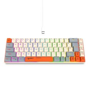 HXSJ V200 69-Key RGB Luminous ABS Wired Gaming Keyboard Popular Choice for Laptop Gamers Ergonomic USB Type-C Lightweight