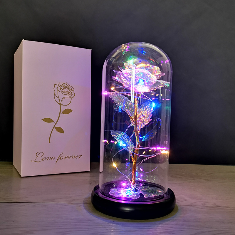 TECENT CHAMPION(SHANDONG) INDUSTRIAL AND TRADING CO.,LTD Birthday Gifts For Women Rose Flower Gifts for Mom Womens Gifts for Christmas Colorful Rainbow Flower Rose Light Up Rose