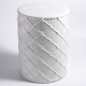 Wholesale Braid Textured Porcelain Stool 18"H Ceramic Side Table for Home Living and Patio Stool