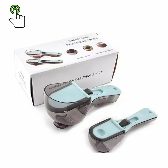 Kitchen Plastic Magnetic Scoop And Cup 2pcs Baking Flour Adjustable Measuring Cups