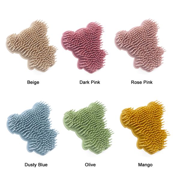 Wholesale BPA Free Cute Animal Koala Baby Skin Shower Scrubber Silicone Hair Brush Baby Bath Brush