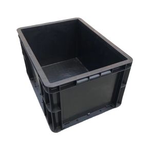 Black ESD Container Folding Corrugated Dust Component Bin industrial container box esd