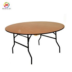 Portable Wedding Supplies Round Chinese Fireproof Board Wood Folding Outdoor Dining Table