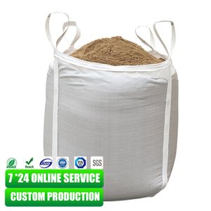 Open Top Flat Bottom Bulk Bags FIBC 1000kg Cross corner Lift Loops Jumbo Bags 500kg 1000kg 1200kg 1500kg 2000kg