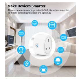 Tuya Home Wifi Smart Electrical Plug with Socket Customized Logo Brand Wall Socket Amazon Alexa Google Plug US