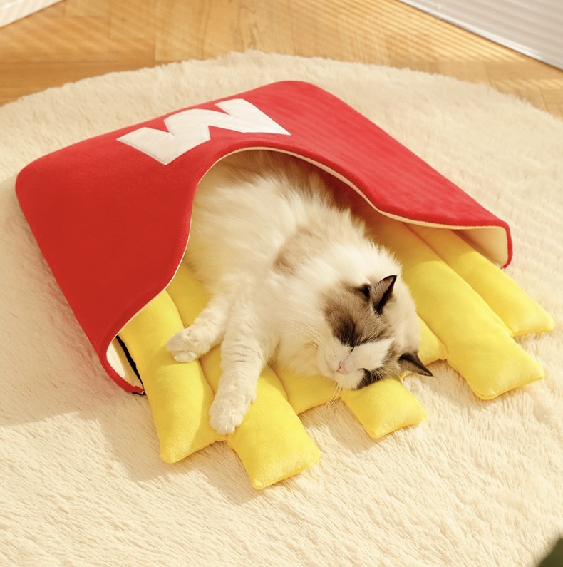 Hangzhou Beauty Pet Products Co., Ltd. French Fries Cat Toy Cat Tunnel Bed Cave for Indoor Cats