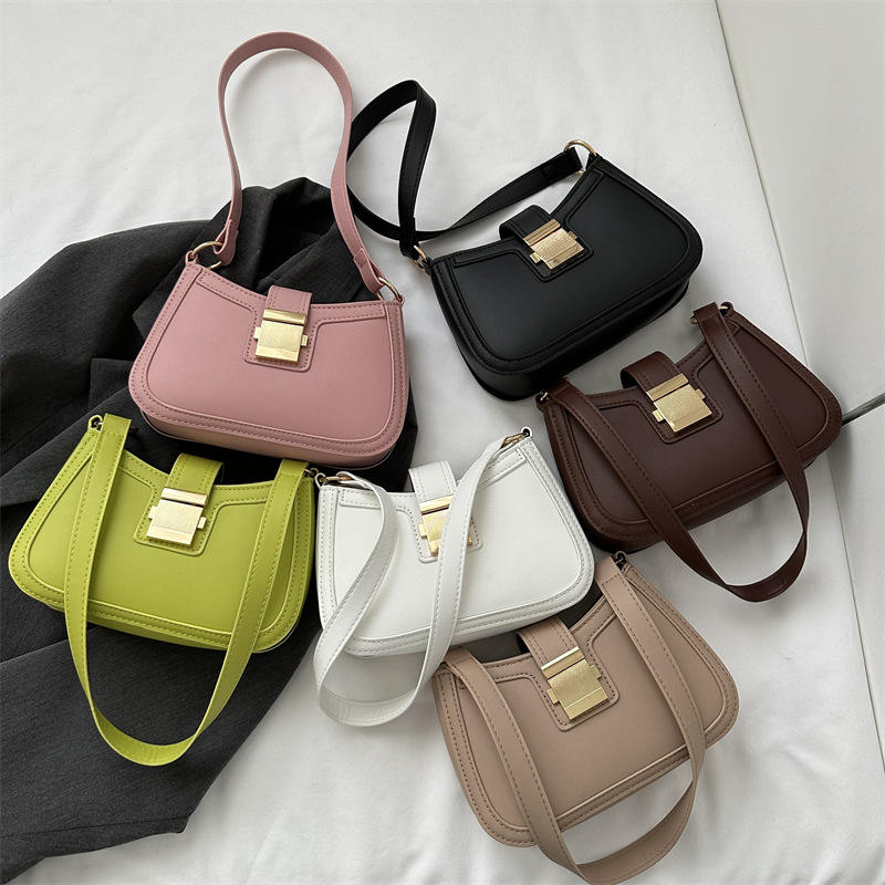 2024 New Hot Selling Woman Fashion Bags with Lock Urban Commuting Woman Handbag Luxury Ladies PU Leather Single Shoulder Bag