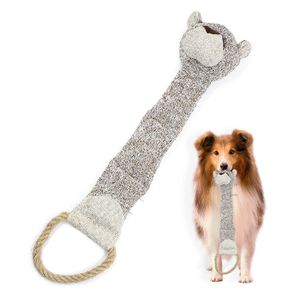 Custom Stuffed Chew Crinkle Film Rope Ring Knit Long Tiger Plush Toy Dog Toy for Chewers