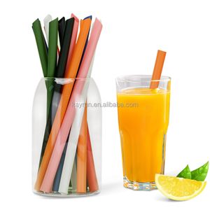 Plastic disposable straw packs, Single use purple colored PLA ecofriendly biodegradable Baba drinking plastic disposable straws