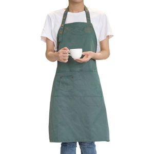 Custom Logo Waterproof Apron Polyester 100% Organic Cotton Canvas Clean Cooking Kitchen Chef Apron Women