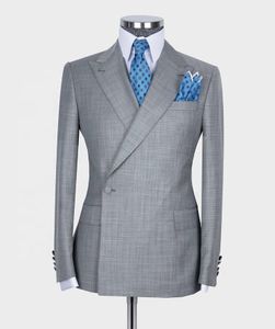 Business Real Photo Peaked Lapel Men Suits With One Button Groom Prom Tuxedos Terno Masculino Blazer For Wedding Wear 2 Pieces