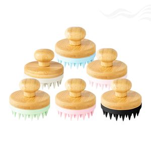 Popular In 2024 Dandruff Removal Brush Hair Growth Scalp Massager Silicone Exfoliating Scalp Massage Brush Bamboo Scalp Scrubber