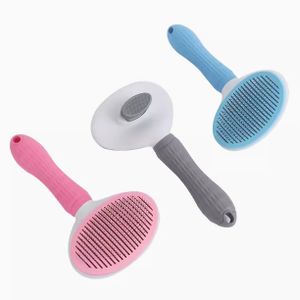 Dog and Cat  Pet Brush with Hair Release Button Self Cleaning Brush Pet Hair Removal Comb for Shedding and Grooming