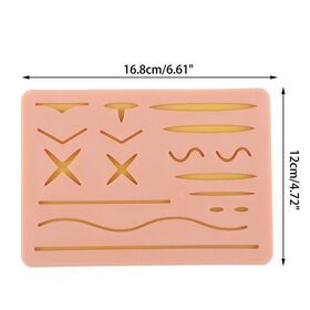 Silicone Pad with Wound Simulated Skin Suture Module Suture Practice Kit for Medical Students