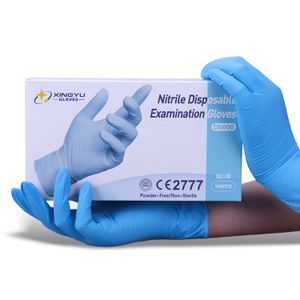 Xingyu Disposable Nitrile Gloves Examination Box Powder Free Tattoo Industrial Gloves Black Blue Nitrile Gloves Manufacturer