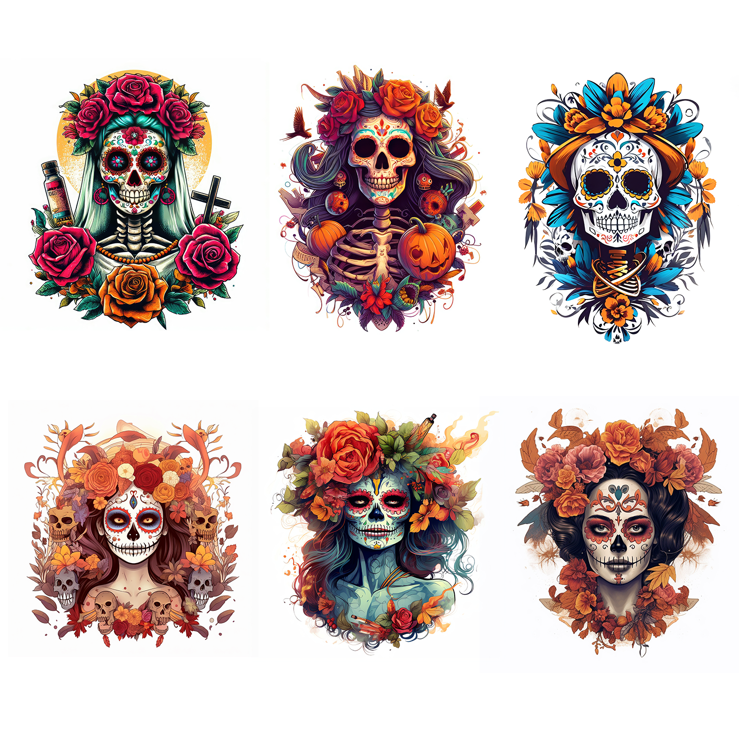 Yiwu Yishang Digital Technology Co., Ltd. Ready to Press Custom Designs Transfer Vinyl Paper Film DTF Heat Transfer Printing for Day of the Dead sugar skull